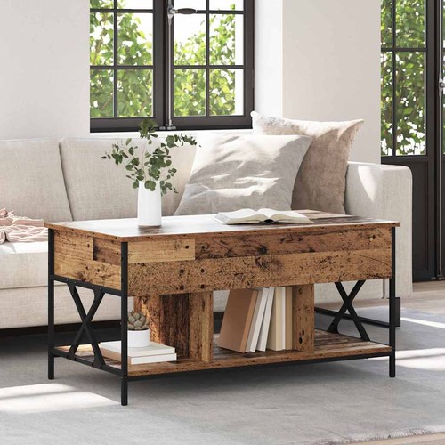 Vidaxl couchtisch altholz 100 - couchtisch,