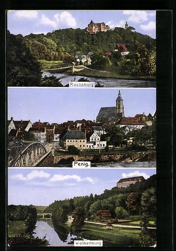 Rochsburg ortsansicht penig - rochsburg,,