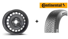 Winterräder Fiat 500 elektro FA1 4x Stahlfelgen Conti Winterreifen 185/65 R15