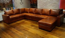 8 Sitzer Echtleder Ecksofa