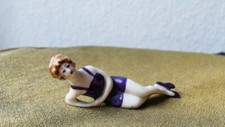 Miniatur Porzellan Puppe Bathing Beauty Figur Badeanzug Art déco Pin-up 7073