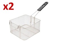 2 Bratkorb kommerzielle Fritteuse Chip Fisch Mitnehmen 210x180x110mm