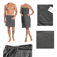 Saunatuch Damen Herren Set Familien Saunakilt Sarong Wellness Klettverschluss
