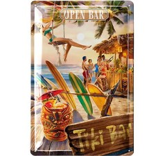 Retro blechschild tiki - retro,