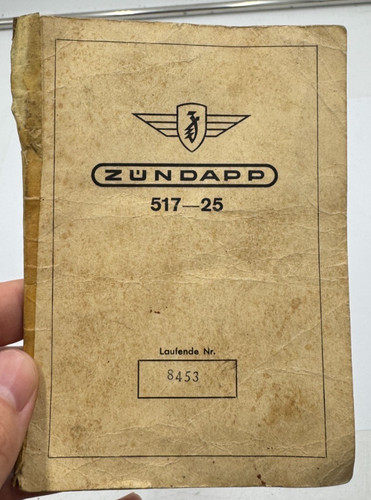 Original zündapp typenschein - zündapp,