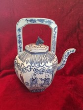 Asiatische teekanne blau weiss - teekanne,