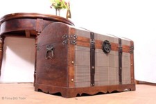 Wunderschöne Runddeckeltruhe Hochzeittruhe Wäschetruhe / Antik Style / Retro Woo
