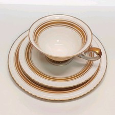 Sammeltassen Gedeck 3-teilig Hutschenreuther Abt Paul Müller Selb, weiß, gold 