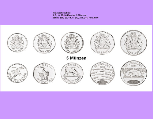 Malawi kms 2012 2024 unc - unc., 5