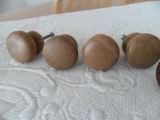 Schrankgriffe, Möbelgriffe, Holzgriffe, Massivholz, Eiche, 4 Stück