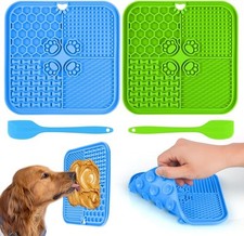 Leckmatte Hund,2 Stück Anti Rutsch Schleckmatte Hund mit 2 Silikonspatel 