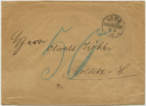 Togo 1903 unfrankierter brief - togo,