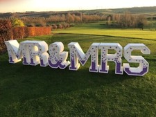 Blumenschriftzug "MR & MRS"