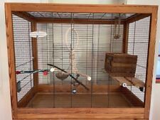 Schöne Holz-Voliere H80/B100/T50 mit Zubehör (z.B. Nistkasten) an Selbstabholer