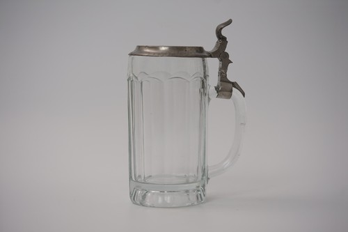 Bierkrug zinndeckel glas - bierkrug,