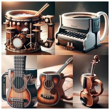 NEU Kreative Design Musikinstrument Kaffeebecher Kaffeetasse Geschenk ﻿ ﻿ ﻿