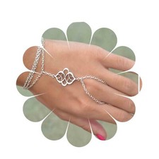 Boho Sklavenfingerarmband versilbert Retro Alltag C...