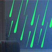 Meteor Aufkleber nachts leuchtend Deko Sternschnuppe 12 Sticker fluoreszierend