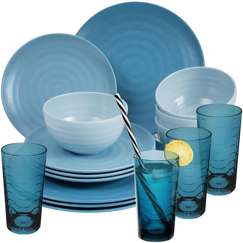 Melamin geschirr set - set, blau