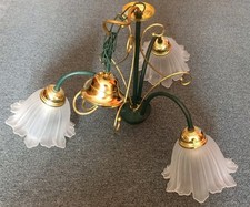 Kronleuchter Metall Ketten Glocken Glaslampe Hängelampe Hängeleuchte Deckenlampe