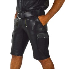 Glattes leder Shorts