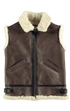 Herren braun Flieger RAF B3  Bomber echtes LammLeder Fellweste