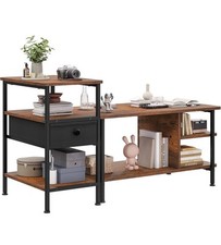 Couchtisch 2er-Set moderne industrielle Couchtische Beistelltisch Rustikal Braun