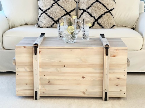 Truhe couchtisch holz massiv - holz,