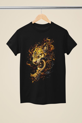 Fierce fiery leopard big cat - fiery,