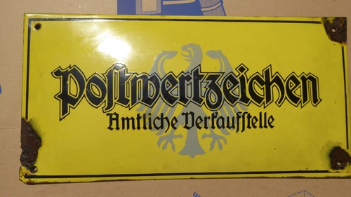 Emailleschild postwertzeichen - emailleschild,