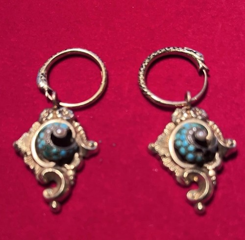 Antike poissarden ohrringe 14k - antike,