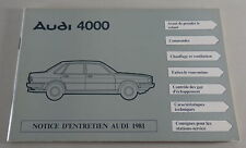 Notice d´entretien Audi 4000