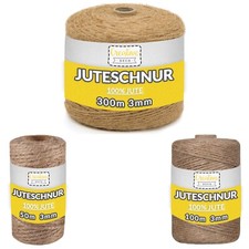 Creative Deco Jute-Schnur Braun Jute-Kordel Jute-Garn | 3mm Dicke | 3 Längen