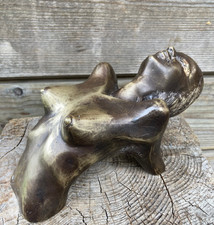 ca.20cm 1kg Skulptur Frau Metall Bronze Torso brüste AKT Erotik Art Deko