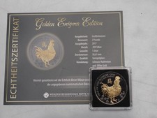 ENGLAND: 2 pounds 2017: JAHR DES HAHNS, 1 oz SILBER, GOLDEN ENIGMA, St, COA, Be1