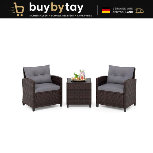 Gartenmöbel set tlg rattan - set, 3-tlg.