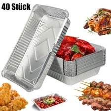 Alu Tropfschalen Grillschalen Groß 40er Pack - Fettauffangschale 21*14*4.2cm