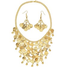 Exotisches Bollywood Schmuckset mit Ohrringen und Kette für Karneval und Cosplay