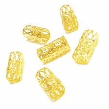 Metallperlen Röhrchen Walzen 15x8 mm Farbe Gold 25 Perlen nenad-design AN256