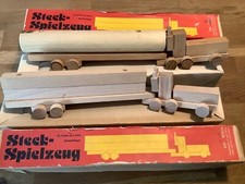 2 x Holzspielzeug DDR Steckspielzeug Sattelaufleger LKW Fahrzeug Erzgebirge