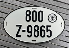 Altes Zoll - Kennzeichen KFZ oval - Ausfuhr Nummernschild 
