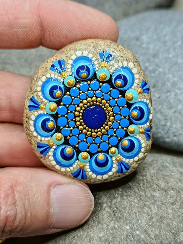 Mandala stein blau - mandala,
