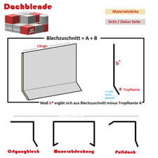 Dachblende Dachblech Edelstahl Alu Natur Anthrazit Kantblech Dachanschluss 150cm
