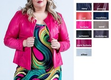 Magna Jacke Lederoptik, kein Lederimitat, weich elastisch, Zipp, KOFFERTAUGLICH