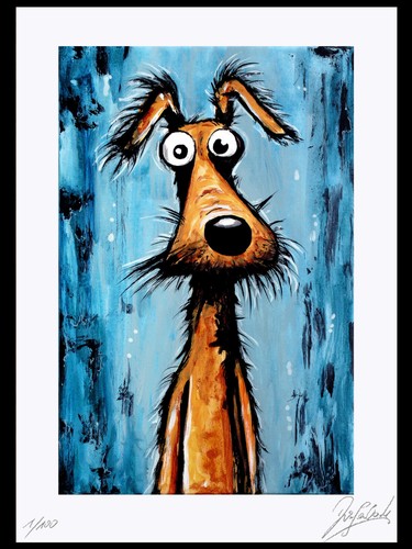 Original kunst grafik dog - original,