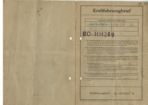 Fahrzeugbrief 180er mercedes - 180er,
