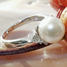 Akoya zuchtperl diamant ring - zuchtperl,