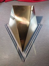 Alte Design Wandlampe Leuchte Beleuchtung Plexiglas Metall Gold Vintage (5485)