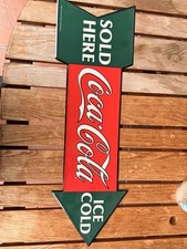 Vintage Coca Cola Reklame Schild 1990 90er 66cm x 20cm Retro Rarität