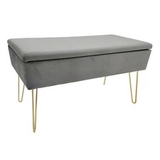 Echtwerk Sitzbank-/Truhe Scarlett mit Samtbezug Aufbewahrungsbox B-WARE